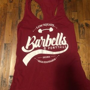 Barbells and Ponytails Red Tank